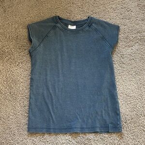 Zara Kids Denim Blue Cap Sleeve Tee